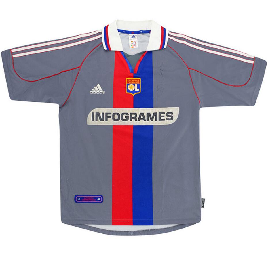 2000-01 Olympique Lyonnais Retro Away Kit Soccer Jersey